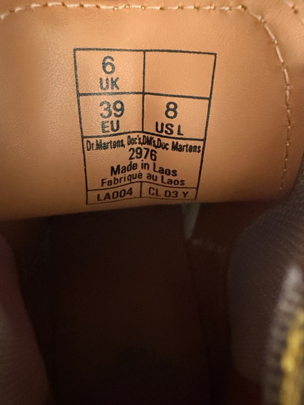 Dr. Martens Cream Leather Chelsea Boots with Yellow Stitching - Picture 6 of 6